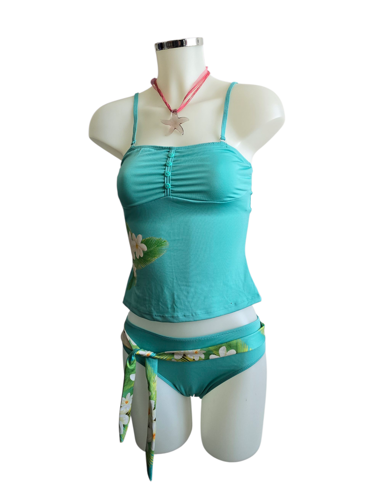 Y2k vintage tropical hibiscus swimsuit