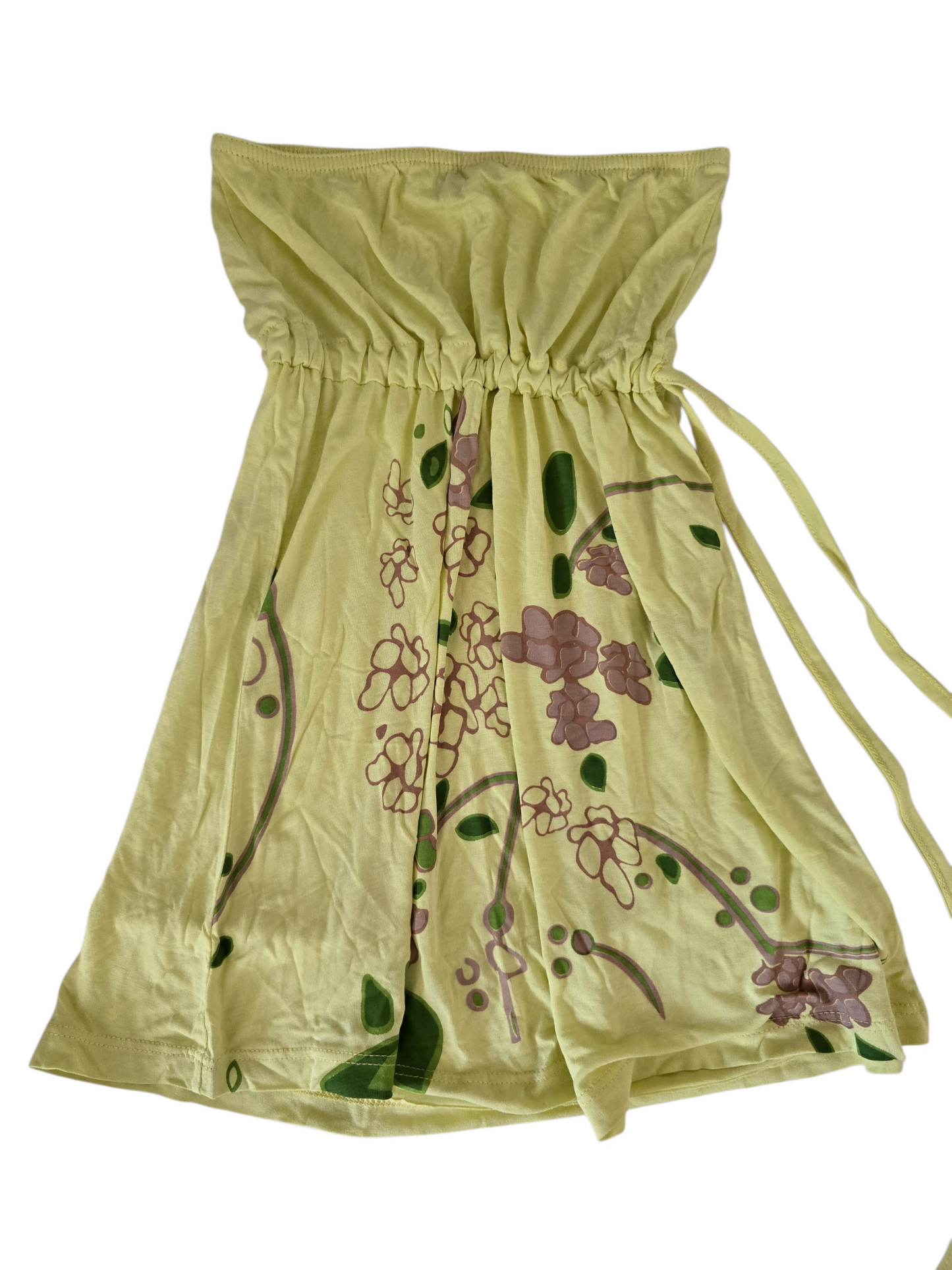 2000s vintage fairy strapless yellow top