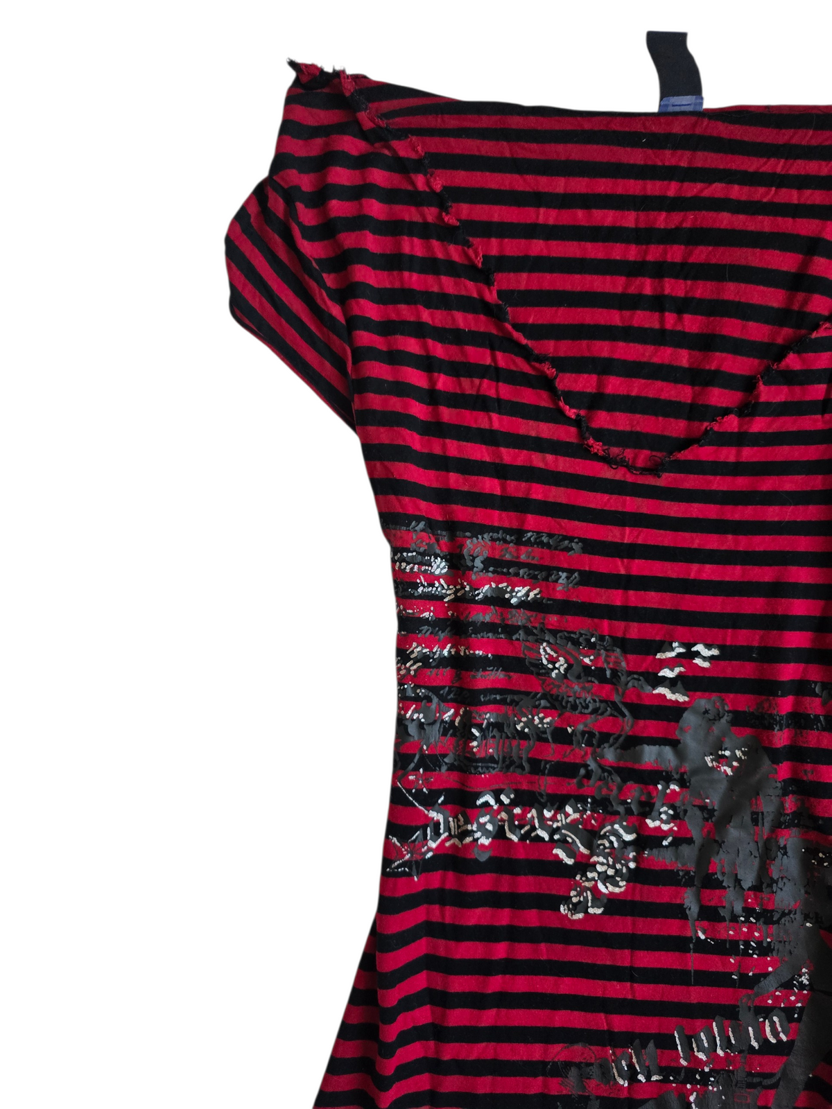 2000s vintage emo goth striped dress