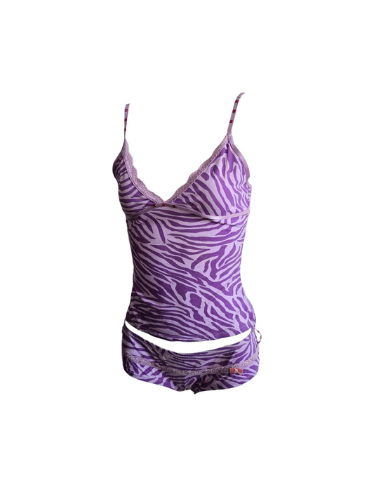 2000s vintage leopard purple scene set