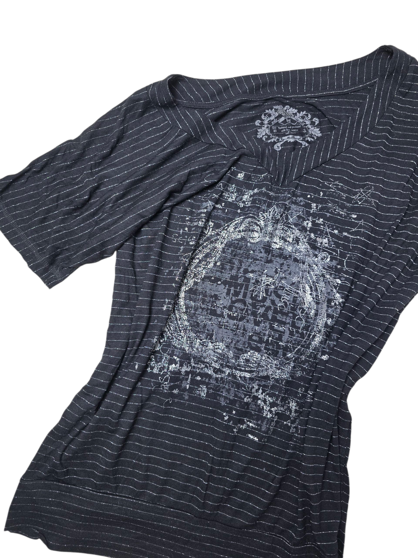 00s vintage softgrunge striped batwing top