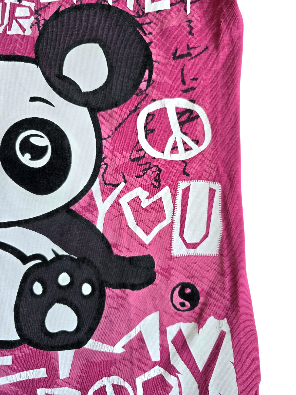 2000s vintage scene graphic pink tee