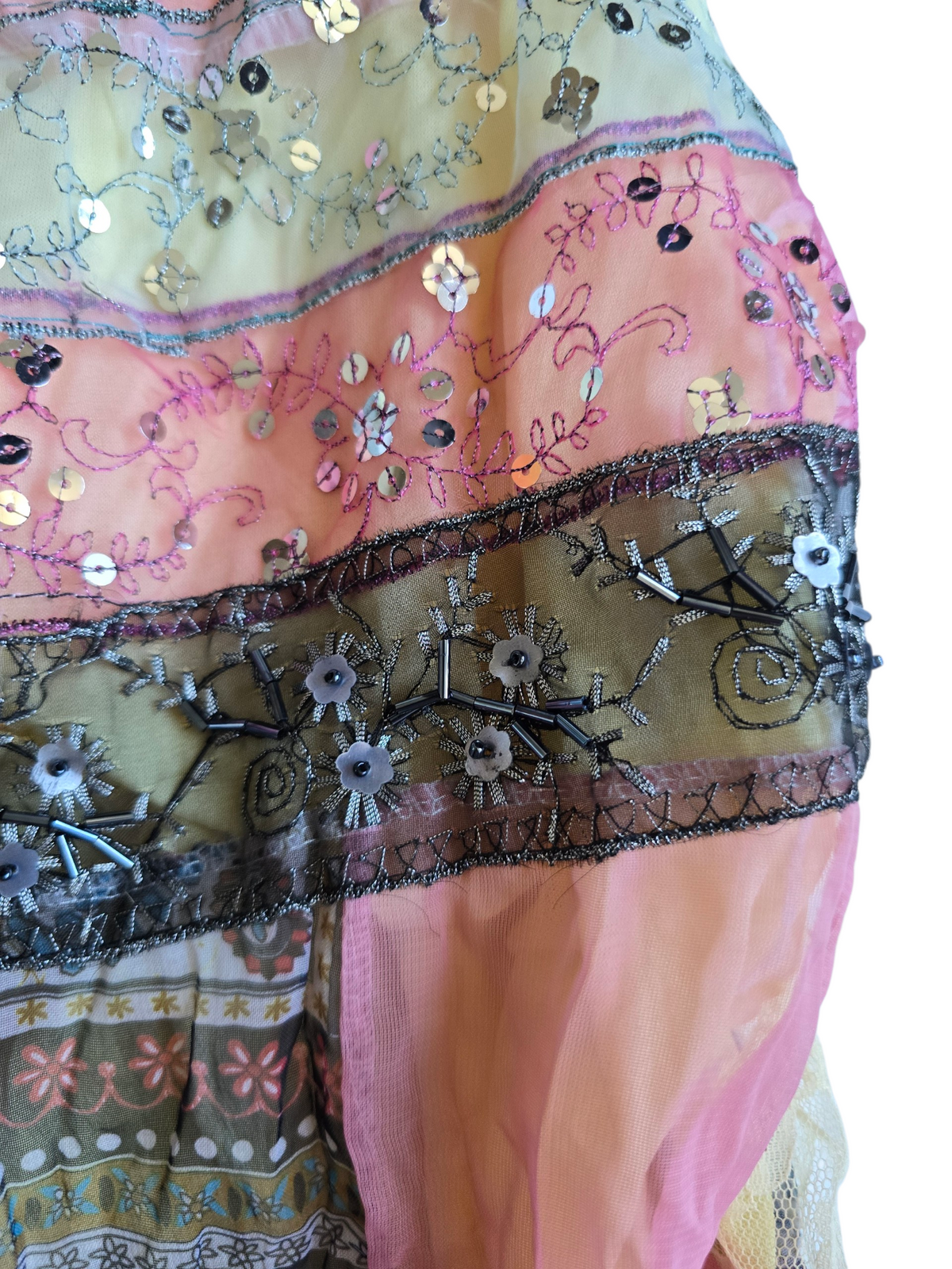 2000s vintage fairy boho sequins top