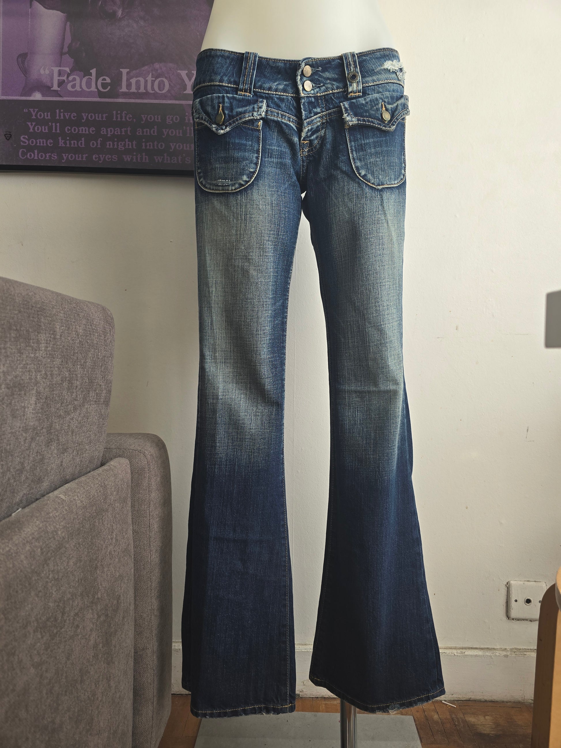 00s vintage bootcut denim pants low waist softgrunge jean vintage