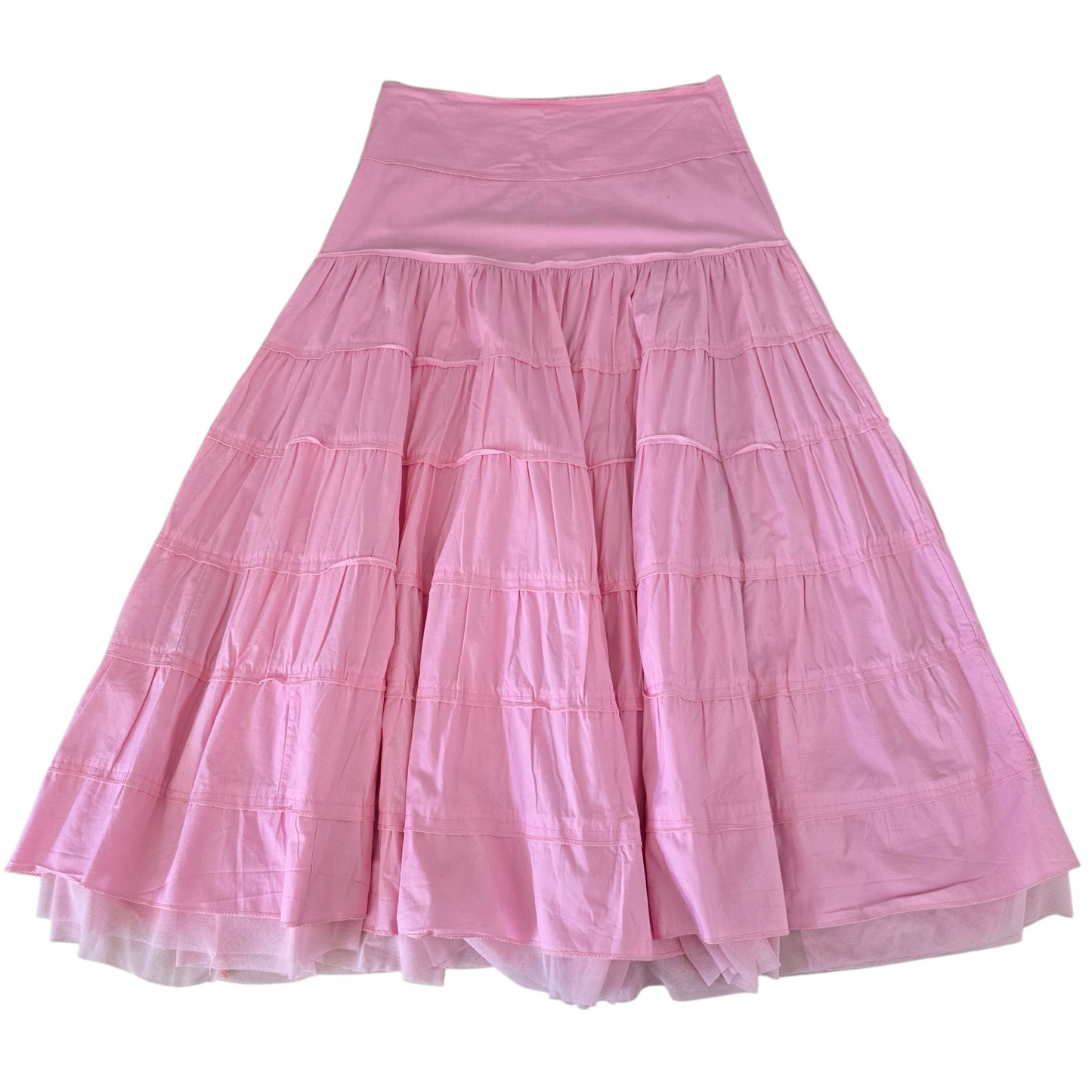 Dollette coquette boho pink skirt jupe ruffle vintage 2000s 00s 