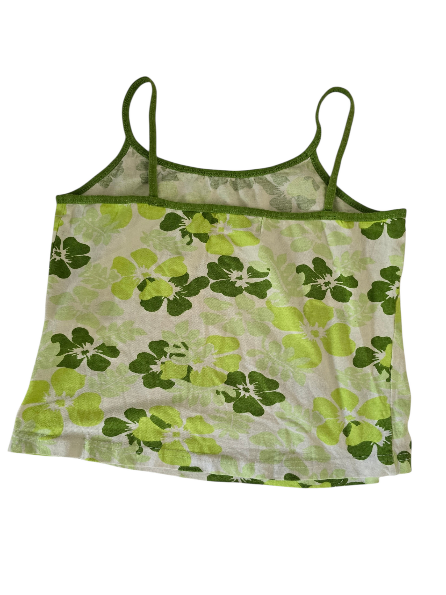 2000s vintage hibiscus tropical green cami top - zimfriperie