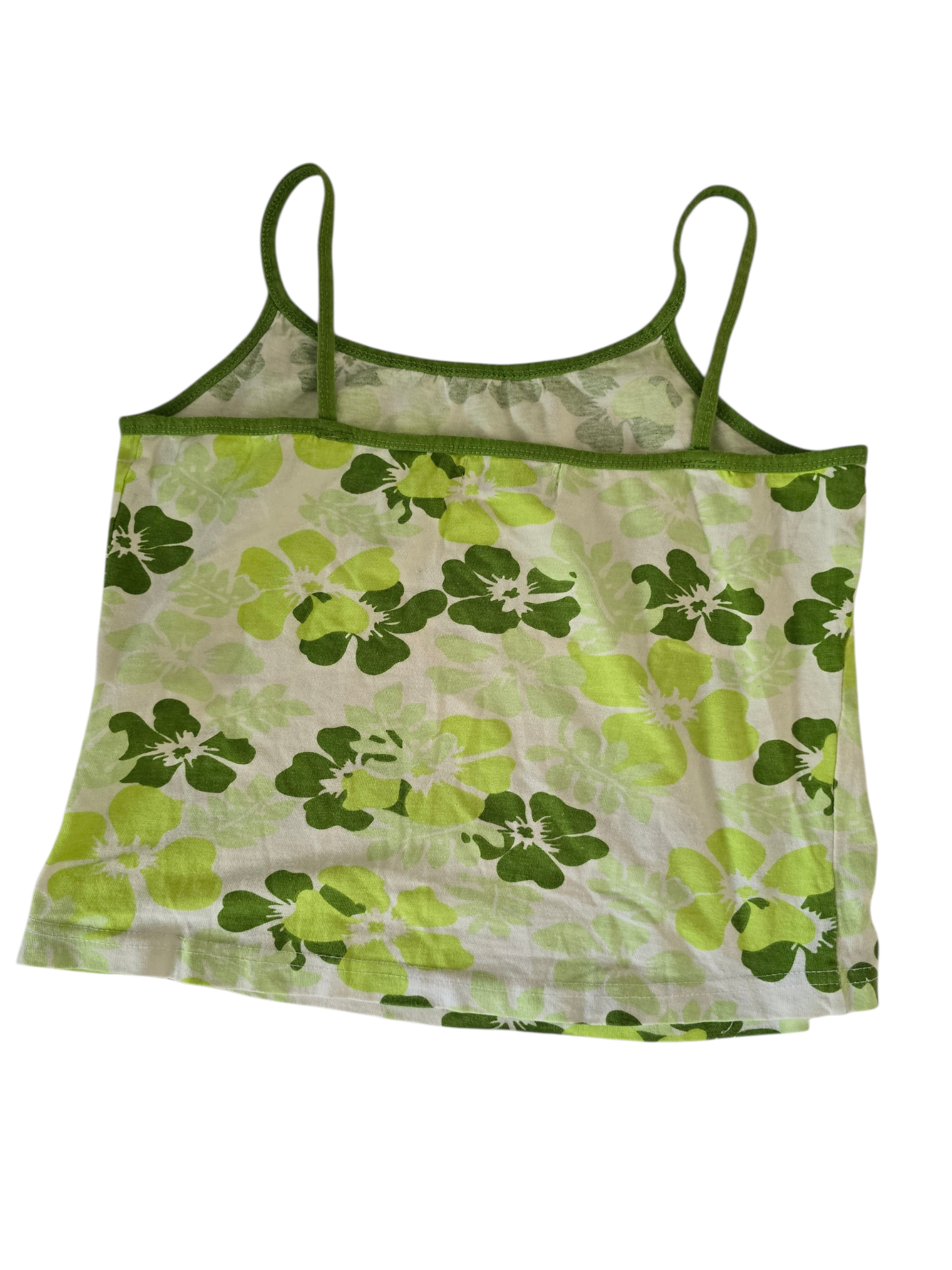2000s vintage hibiscus tropical green cami top - zimfriperie