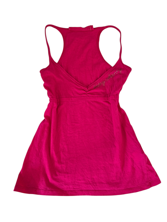 2000s vintage mcbling babydoll pink top