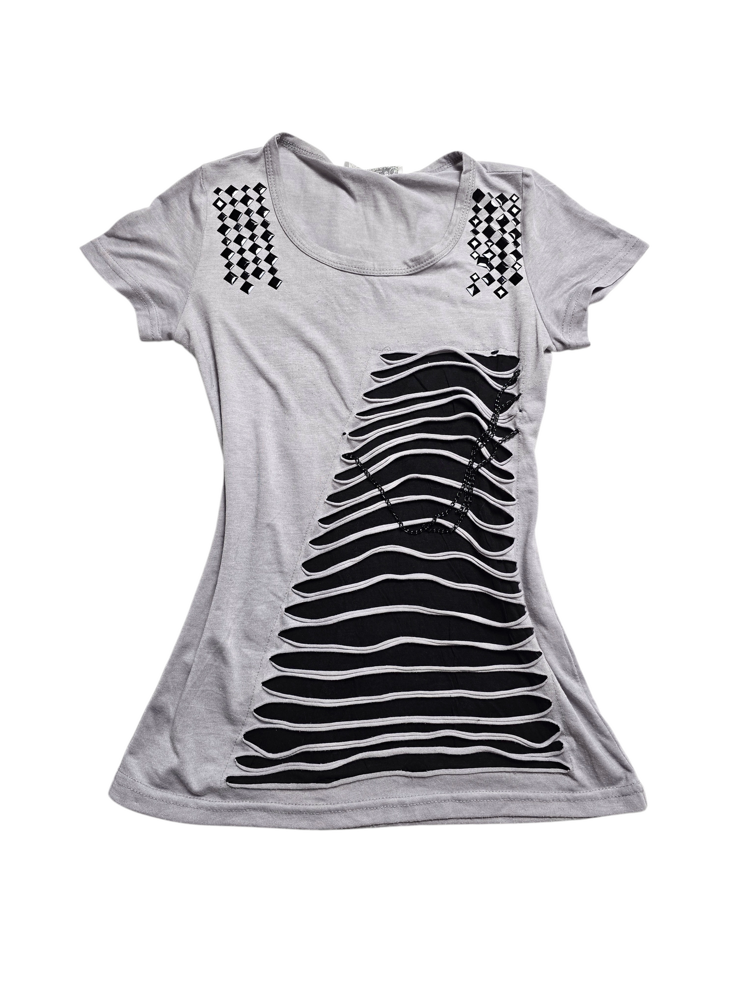 00s vintage distressed studded indie sleaze top