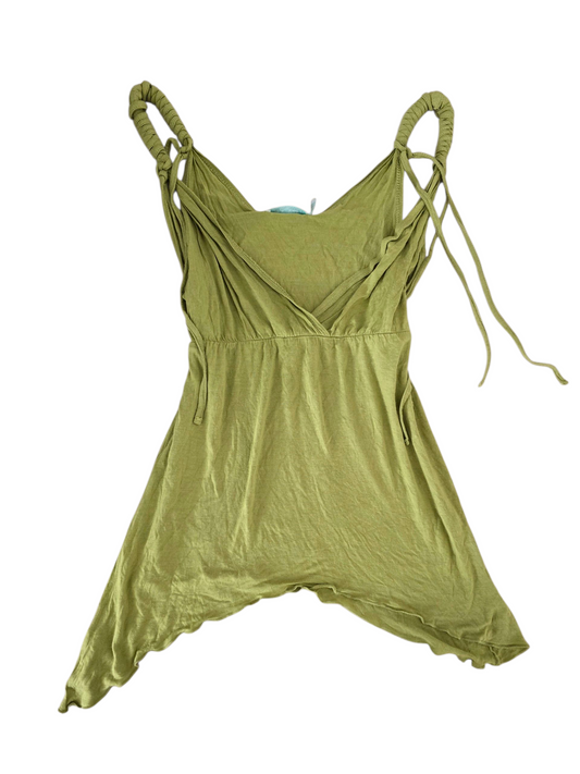 Y2k vintage bohemian asymmetric halter top