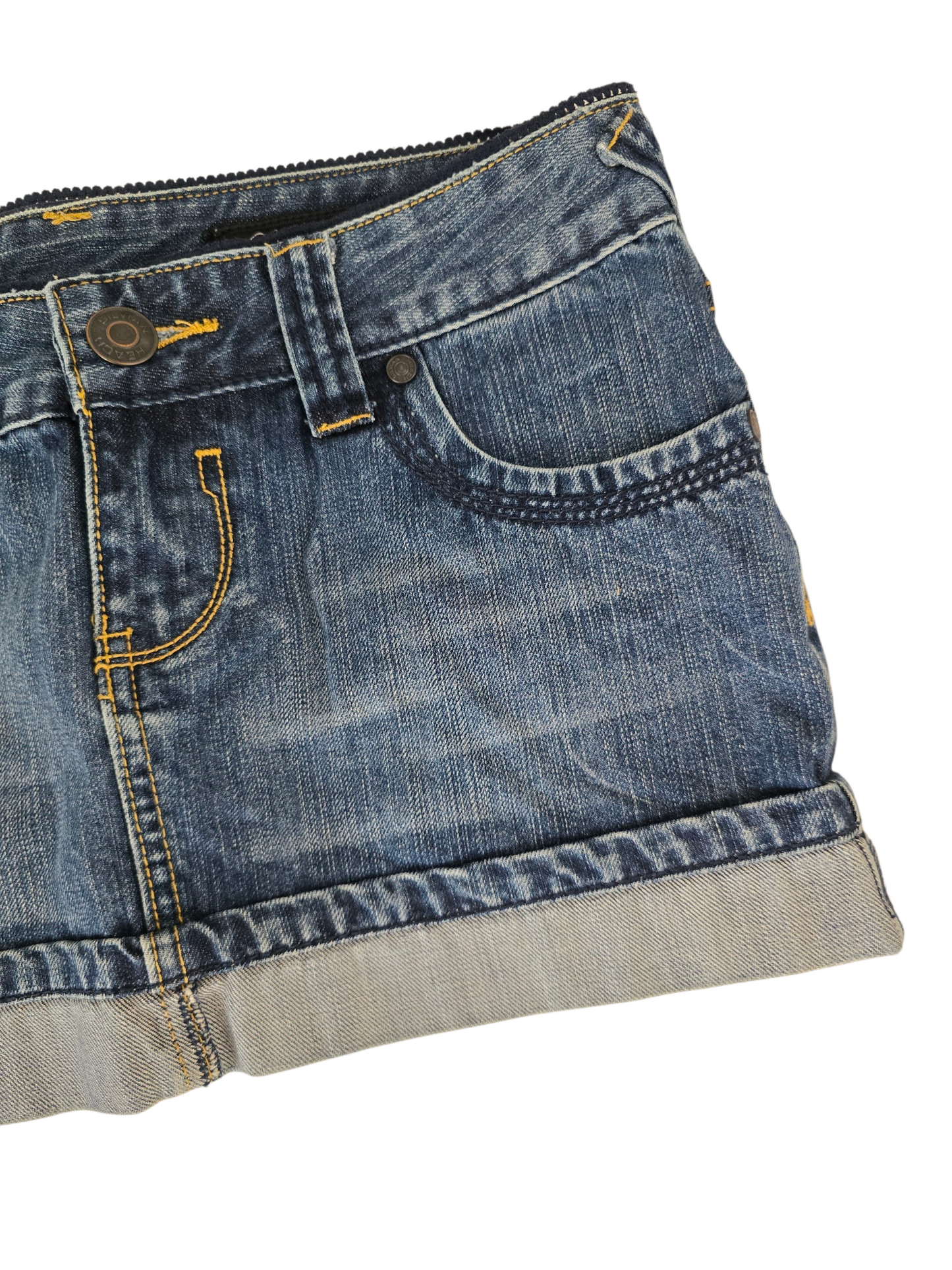2000s vintage low rise denim mini skirt