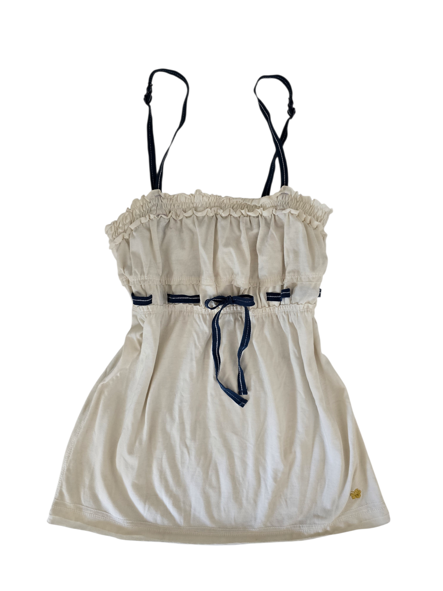 2000s vintage coquette white babydoll top
