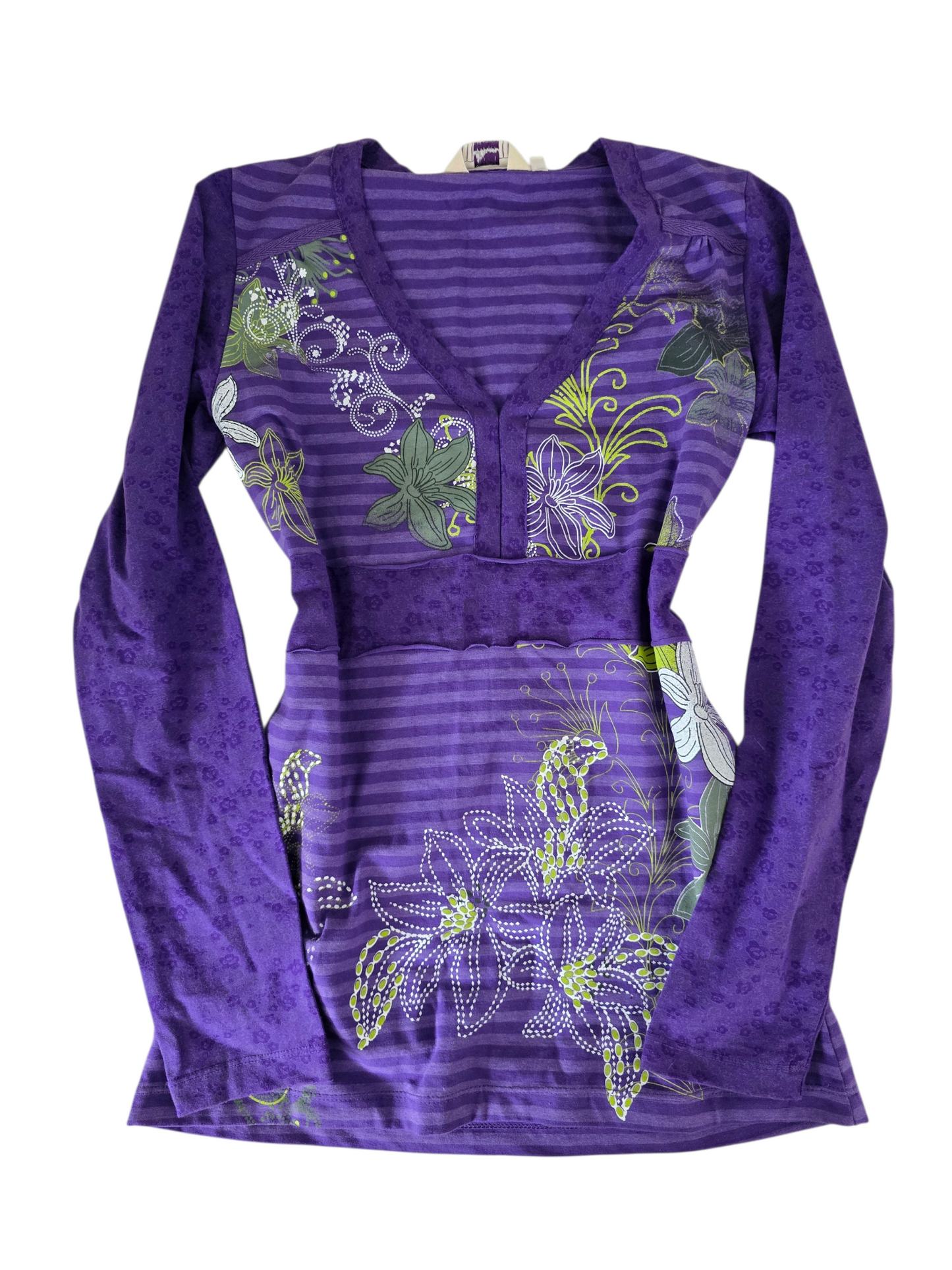 2000s vintage whimsical striped purple top