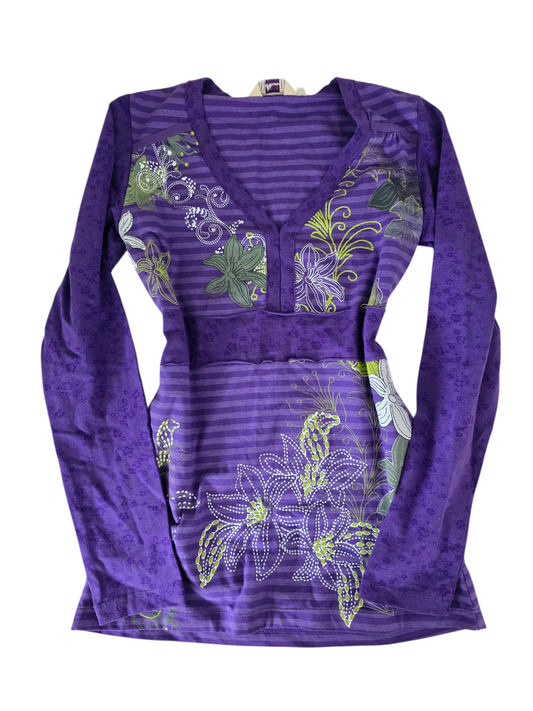2000s vintage whimsical striped purple top