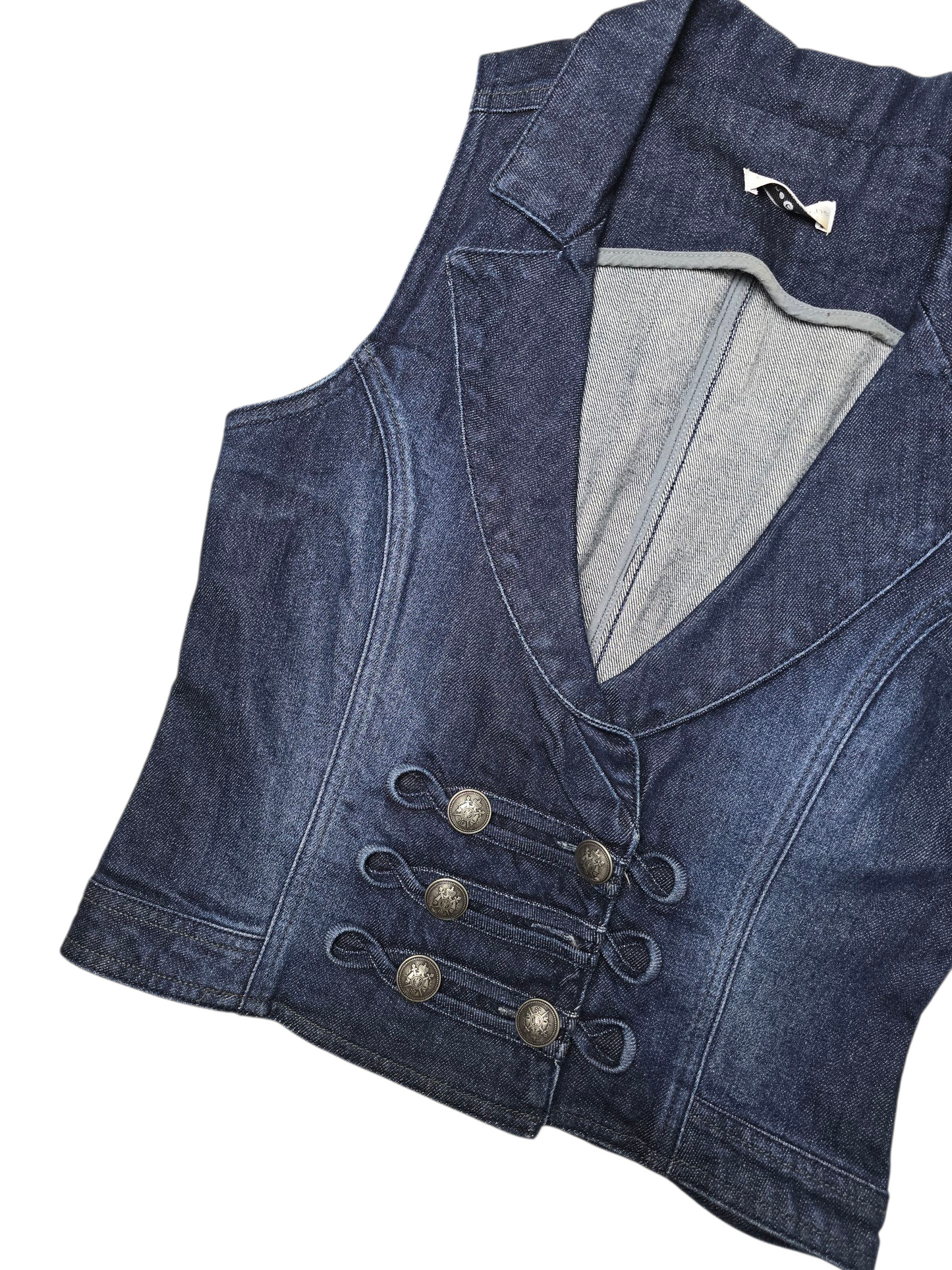 00s vintage indie sleaze officer denim top