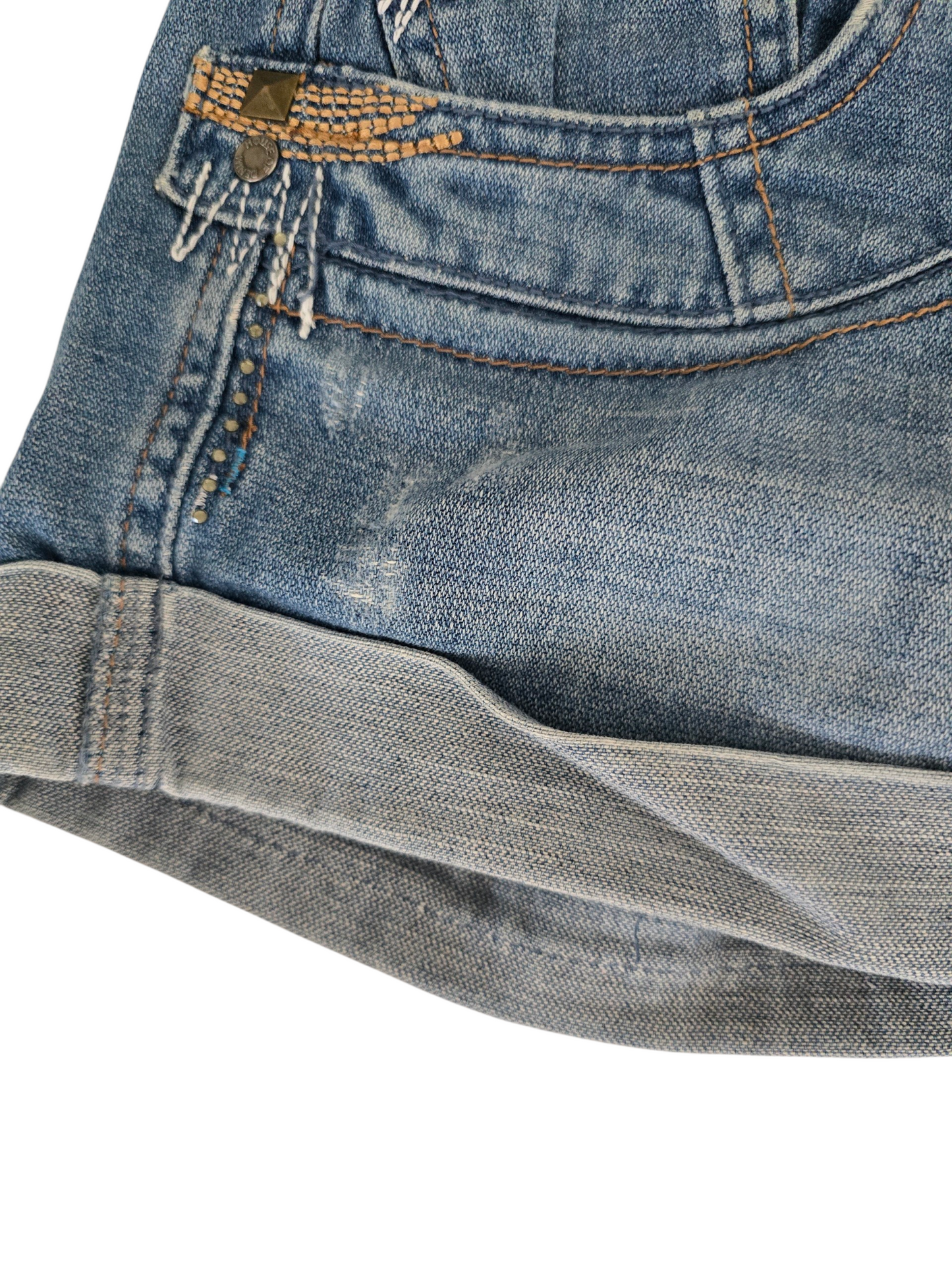 2000s vintage whimsical rise denim short