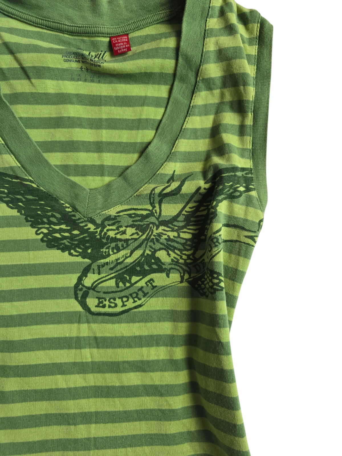 2000s vintage indie sleaze striped green top