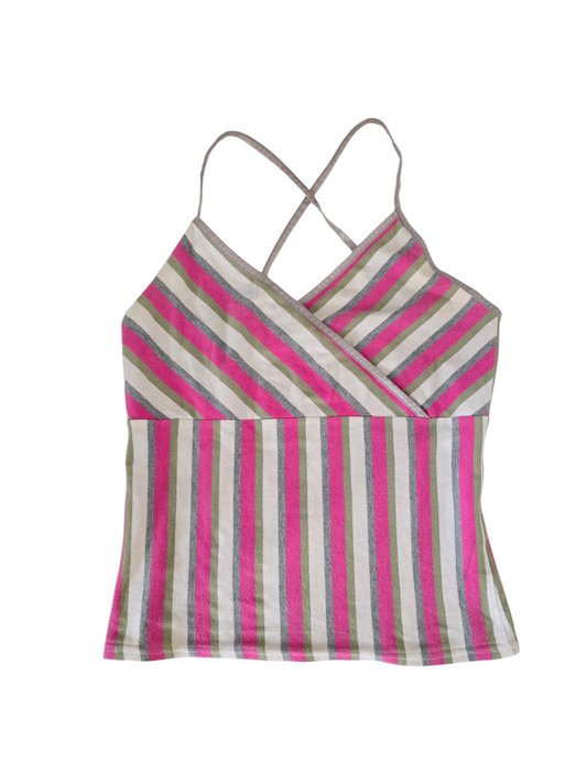 2000s vintage indie sleaze striped top babydoll