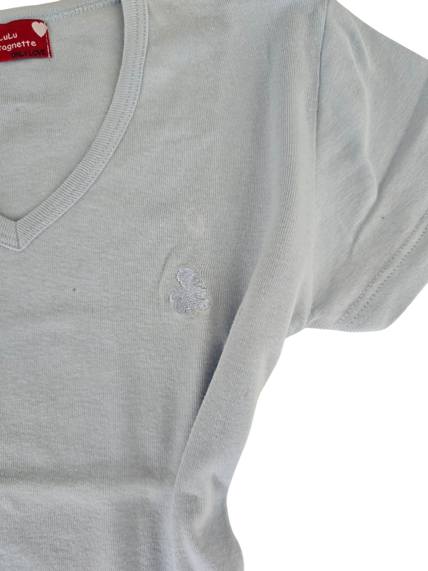 2000s vintage blue coquette tshirt