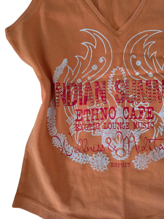 90s vintage bohemian summer sequin top