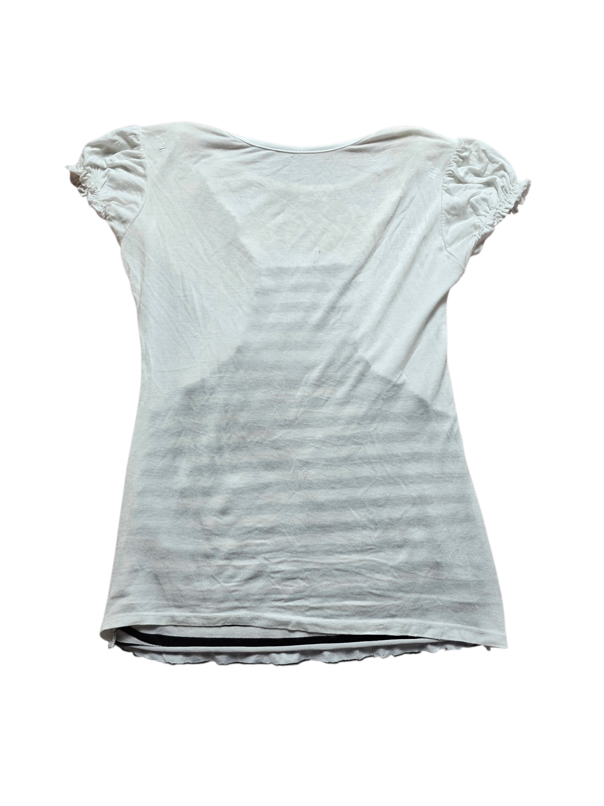 2010s vintage ruffled polka dots fitted top - zimfriperie