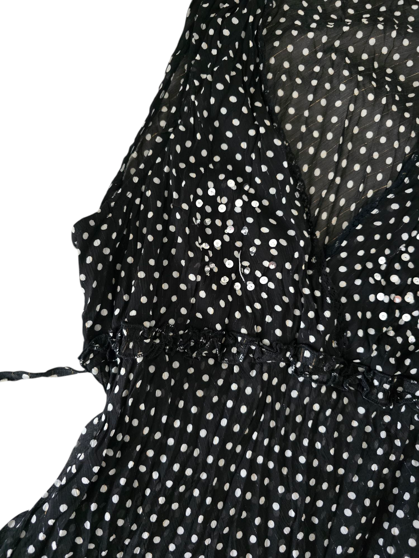 00s vintage downtown girl polka dots babydoll top