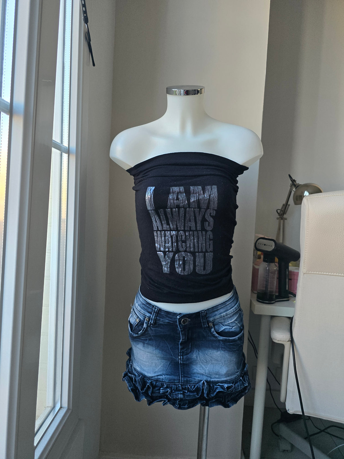 2000s vintage indie sleaze printed tube top