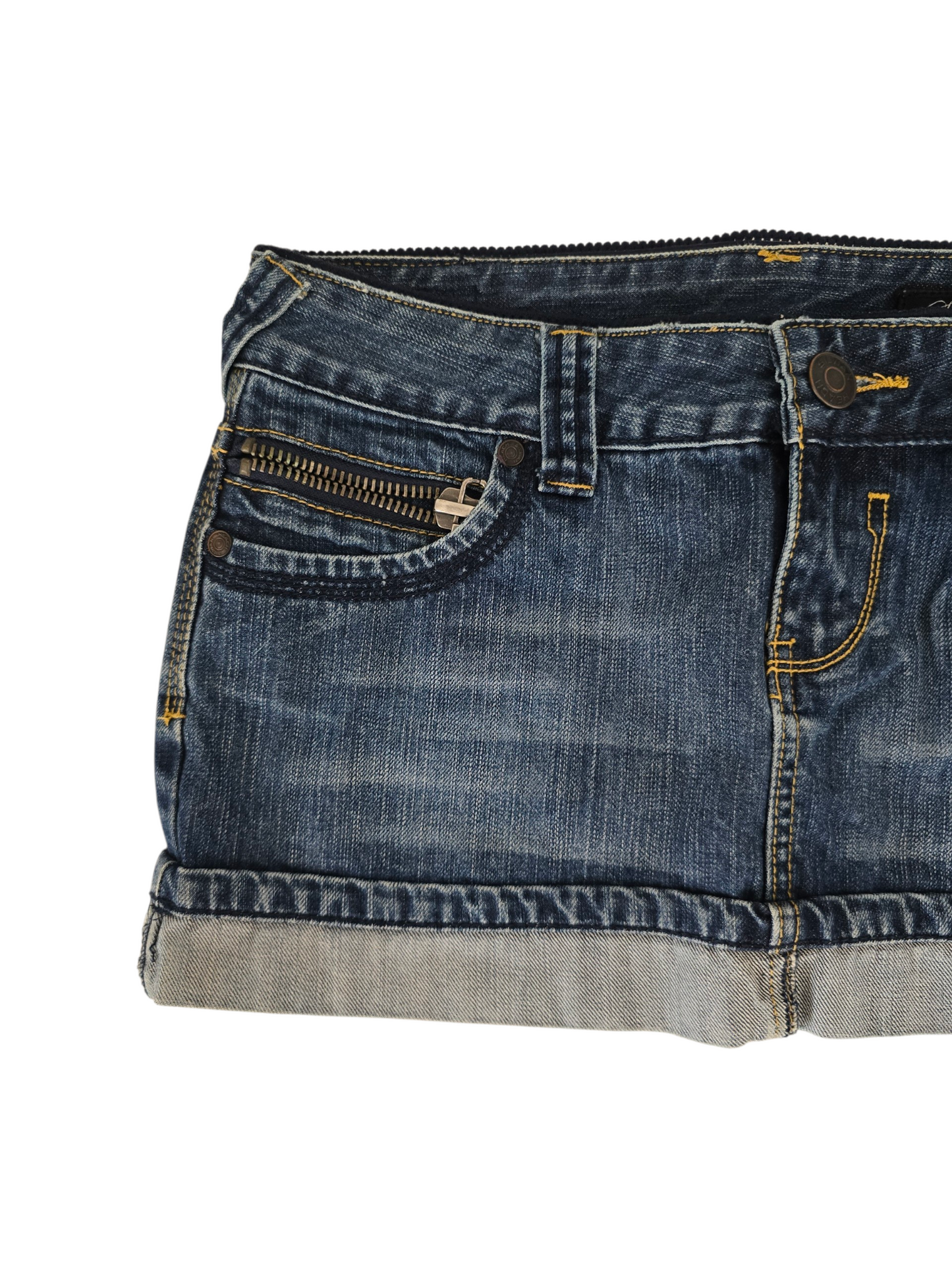 2000s vintage low rise denim mini skirt