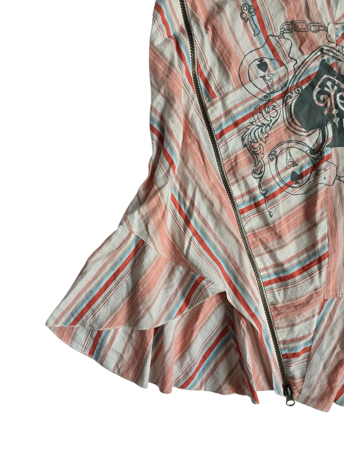 2000s vintage whimsical asymetric striped skirt