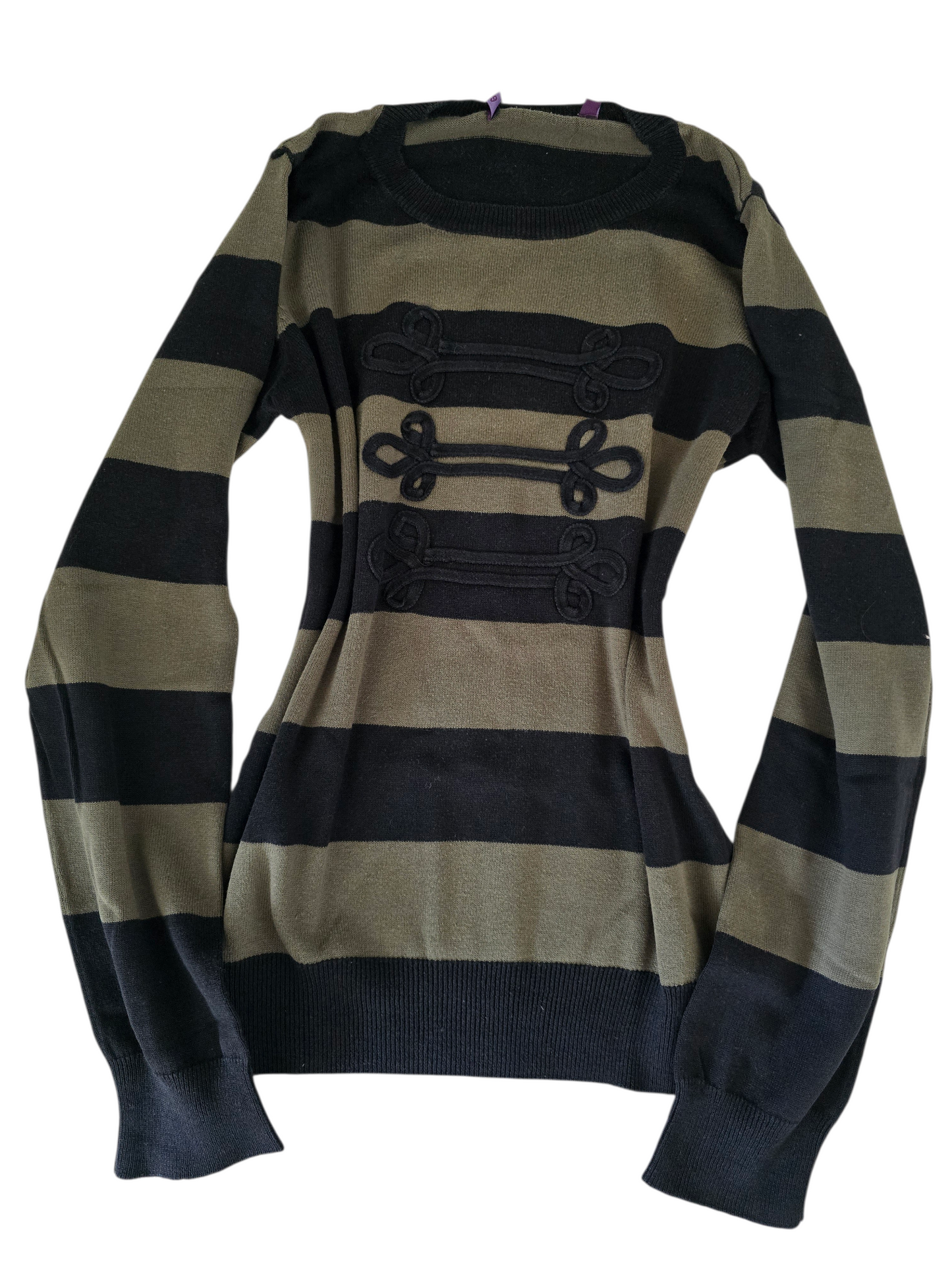 2000s vintage striped indie sleaze officier sweater