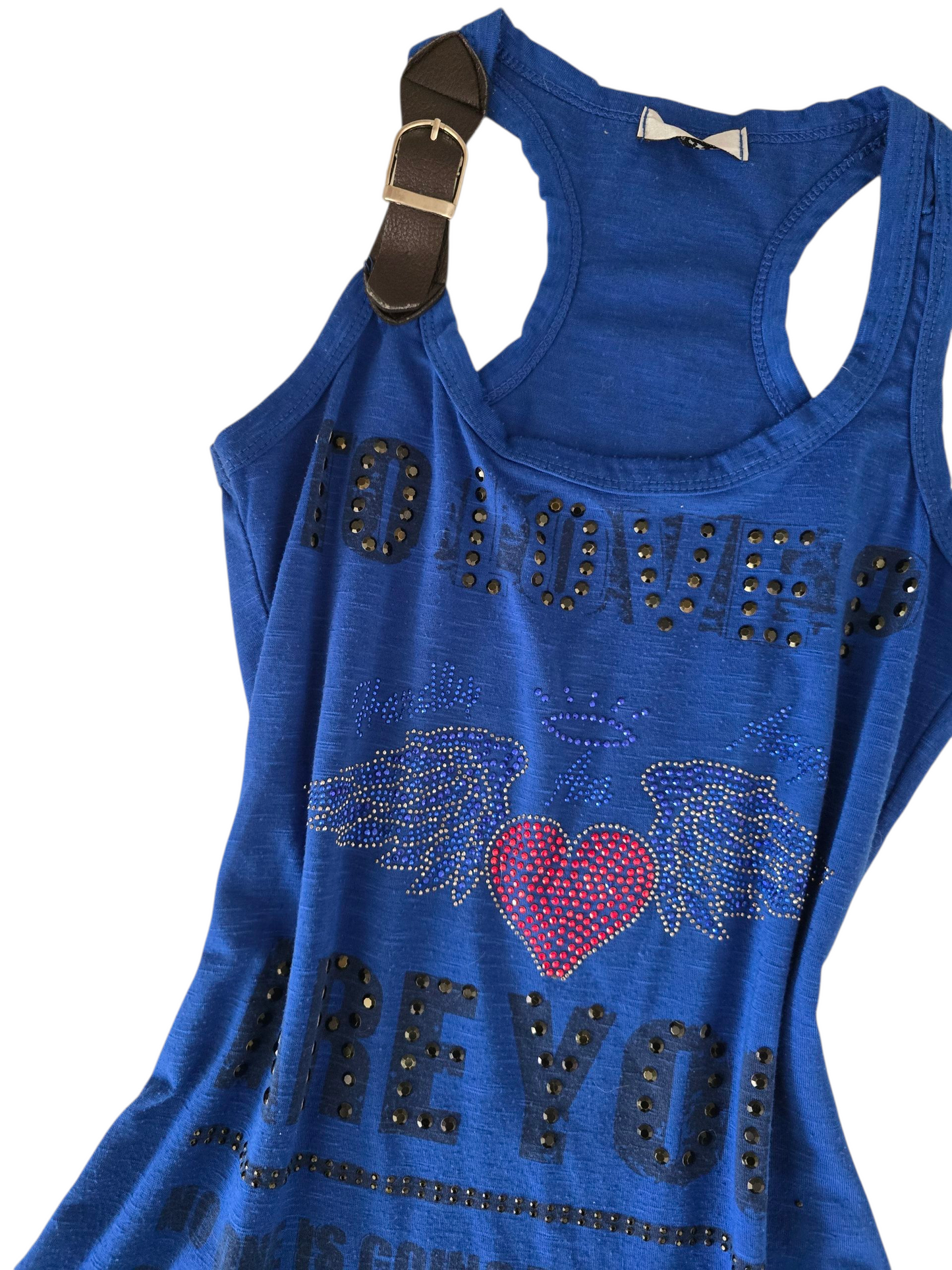 00s vintage indie sleaze rhinestone top