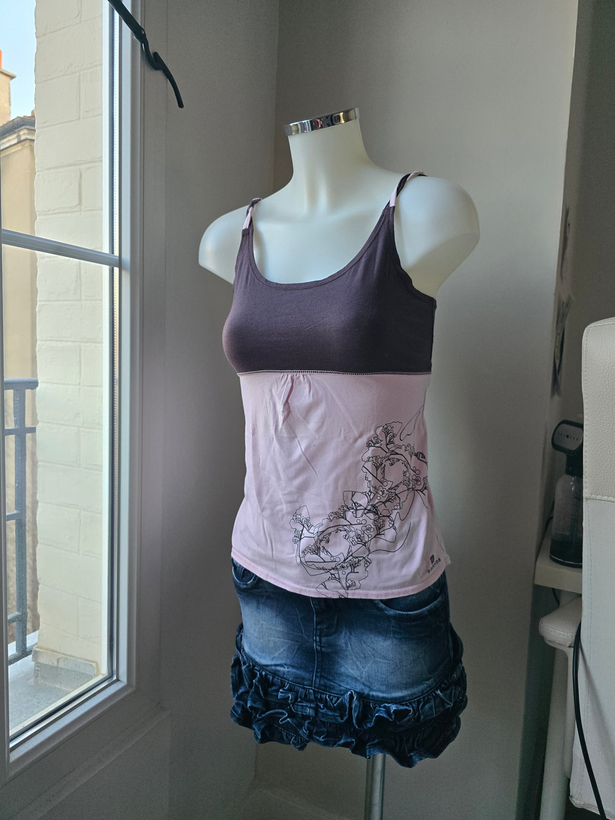 2000s vintage activewear babydoll top