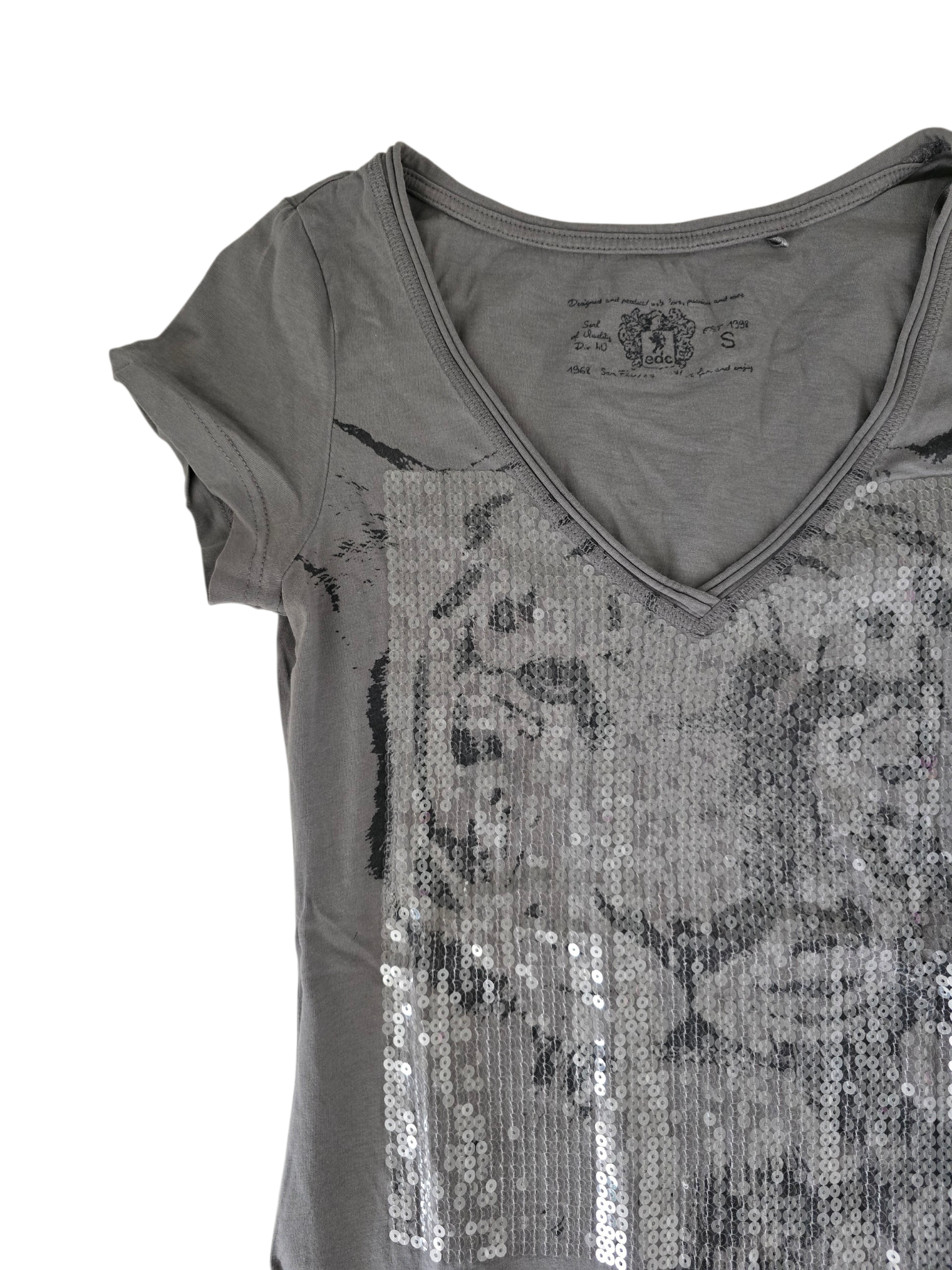 2000s vintage indie sleaze printed tiger sequined top - zimfriperie
