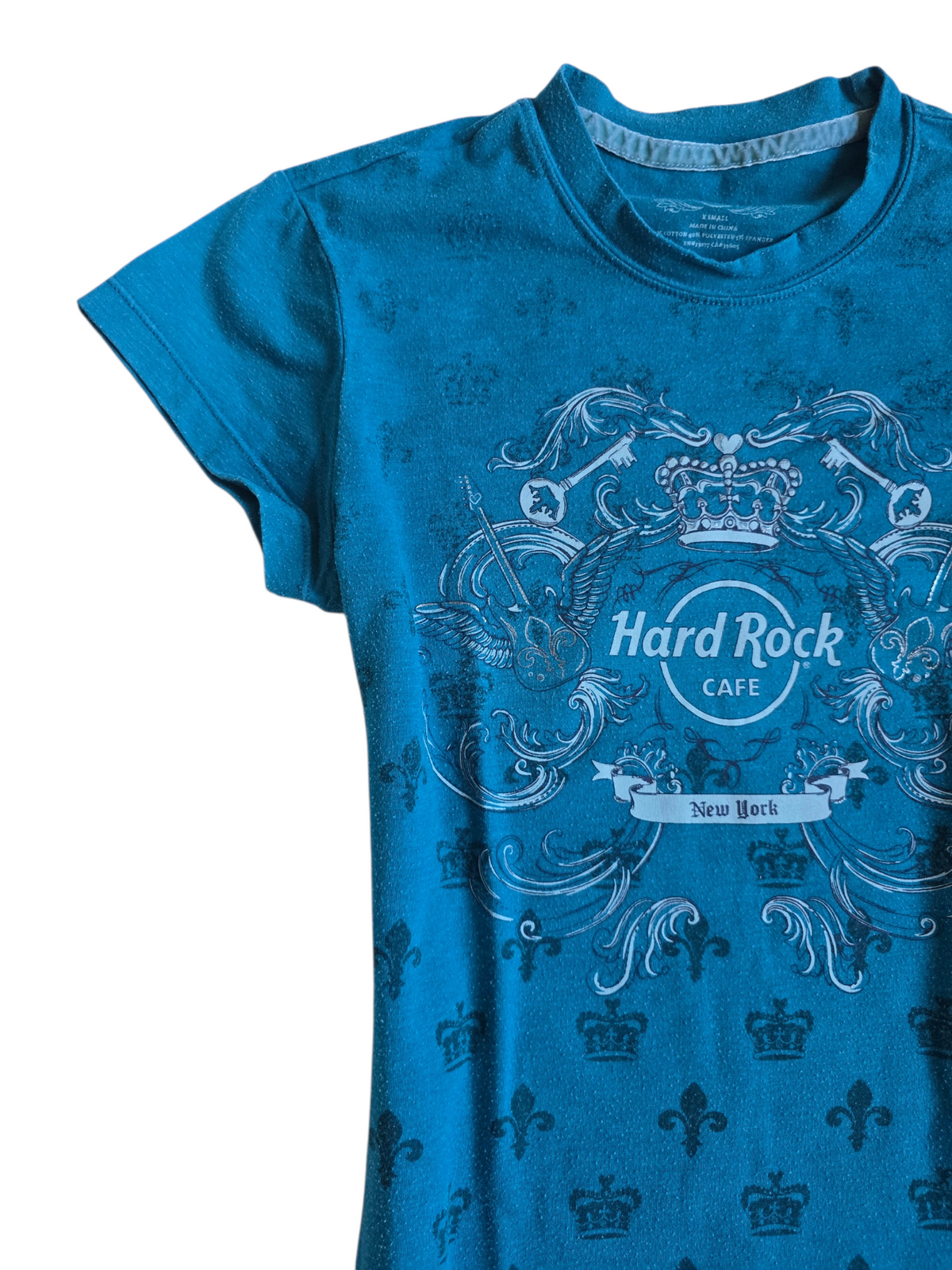 2000s vintage emo printed blue top
