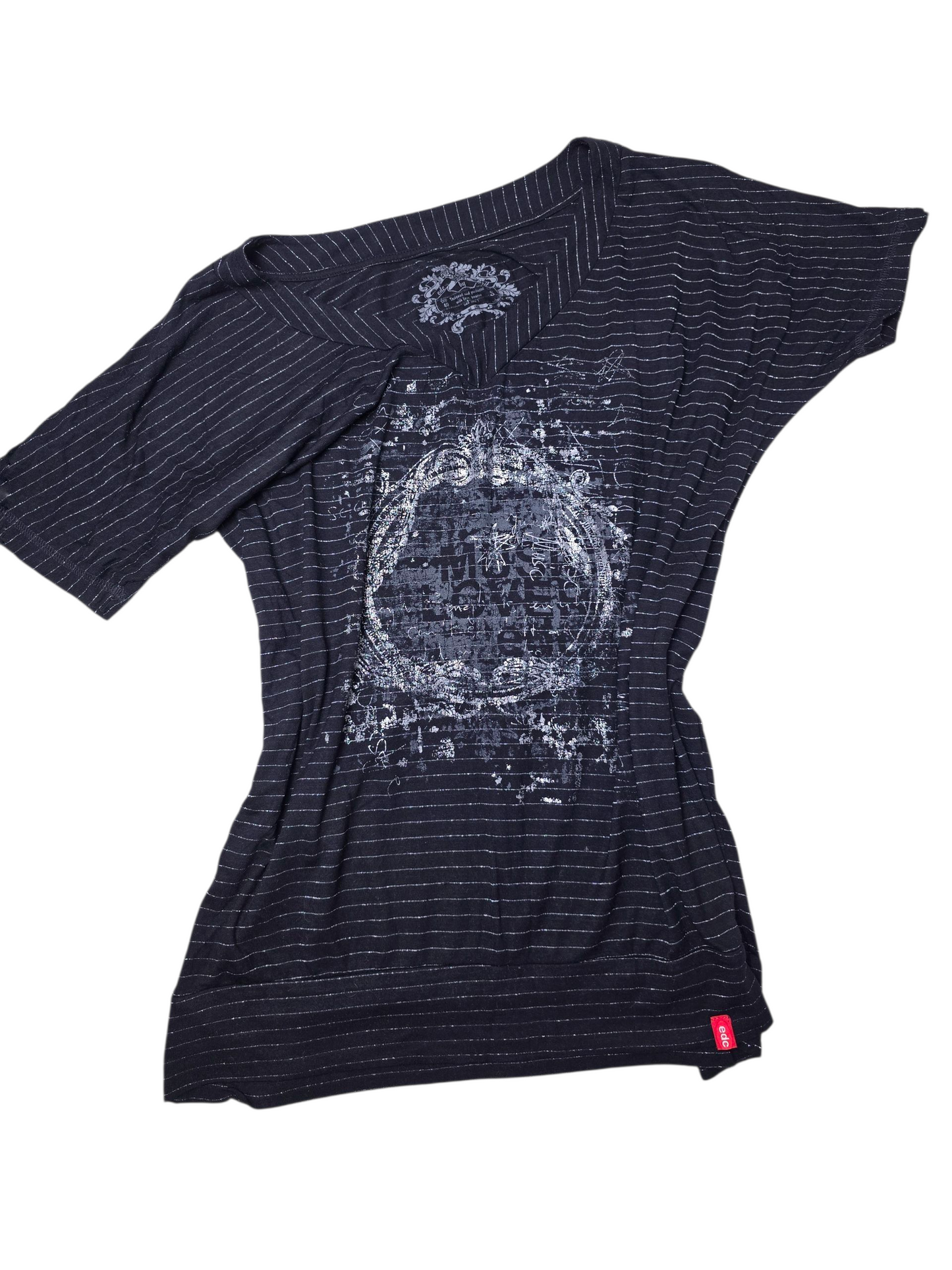 Top vintage 2000s 00s batwing striped softgrunge 