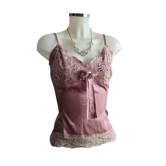 00s vintage coquette kinderwhore destroy lace top