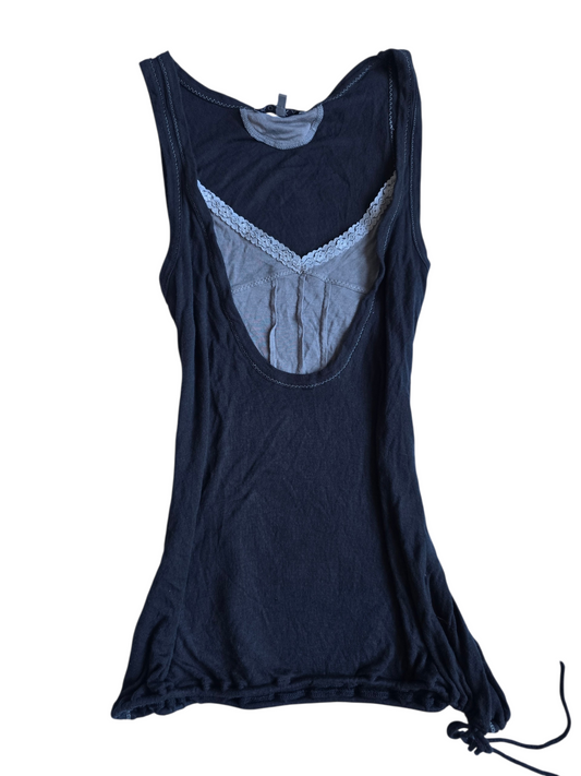 2000s vintage milkmaid grey top