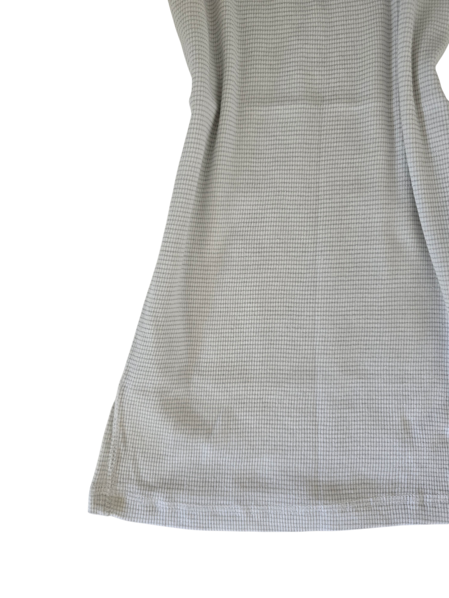 2000s vintage coquette white and grey shinny fitted cami top