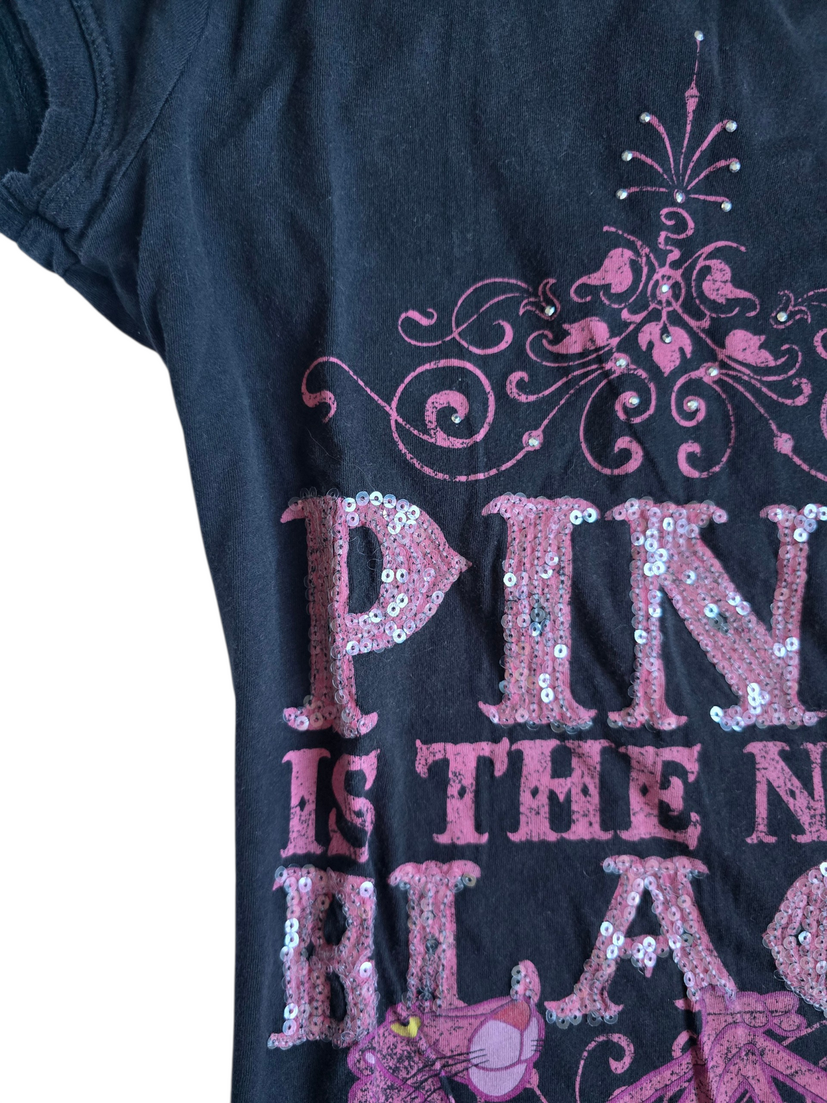 2000s vintage indie sleaze rhinestone pink tshirt