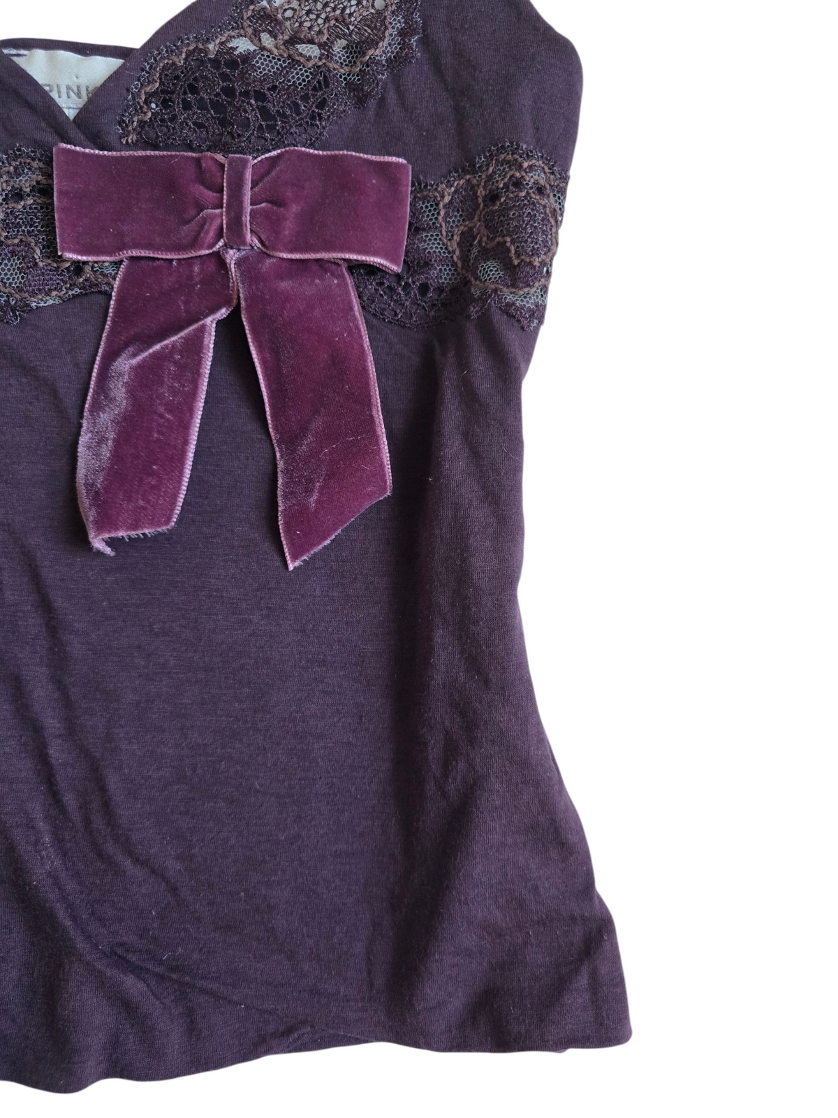 2000s vintage coquette babydoll lace top