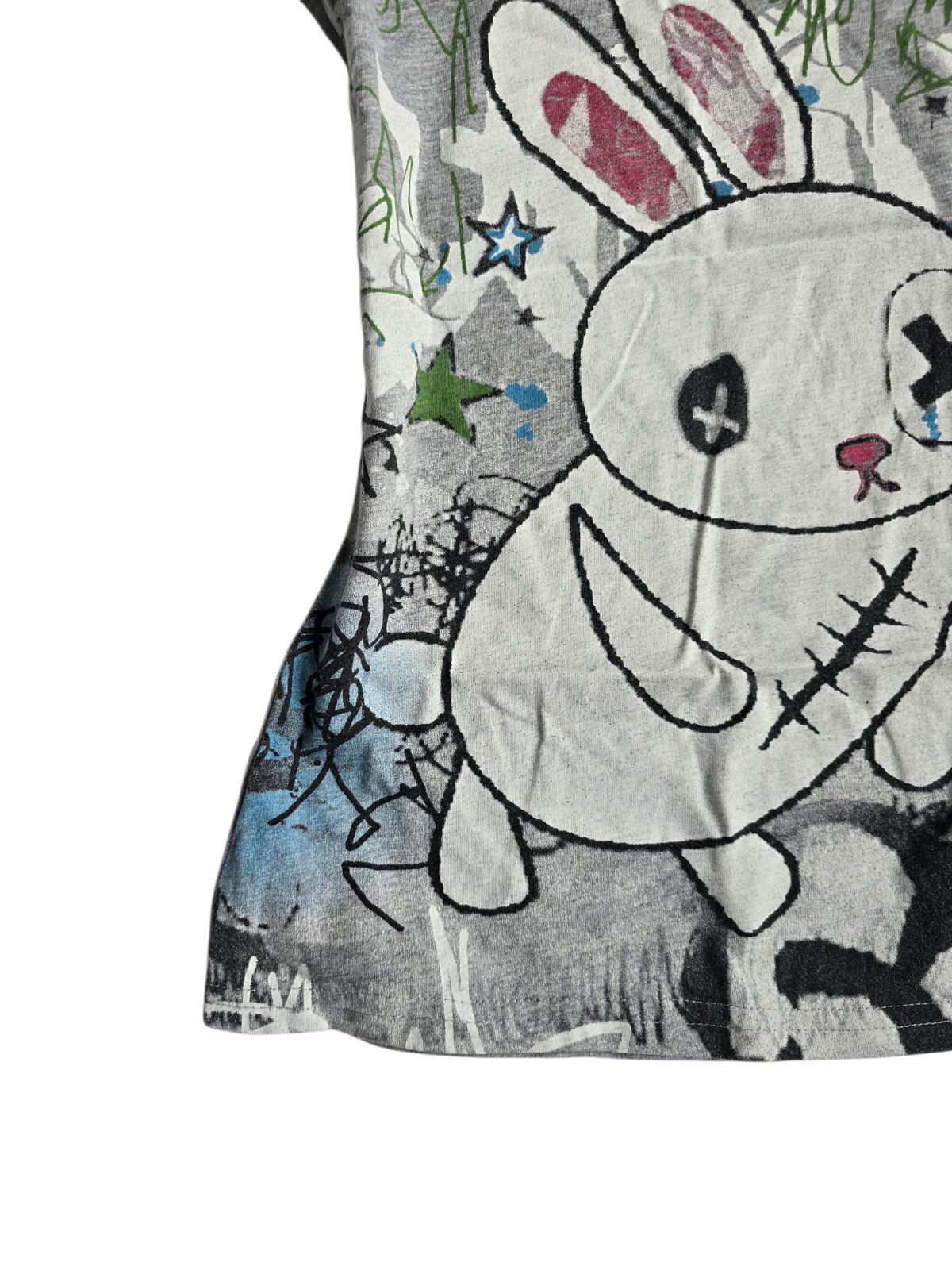 2000s vintage scene emo grey printed top