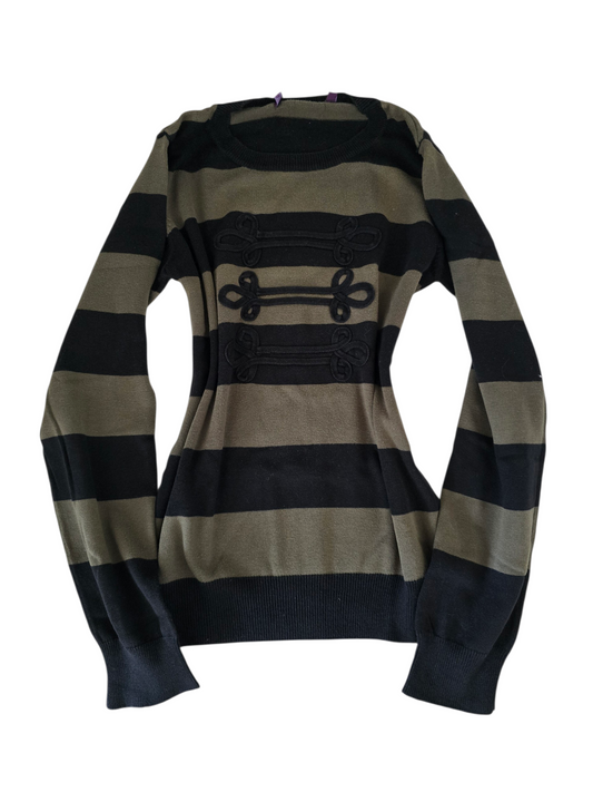 2000s vintage striped indie sleaze officier sweater