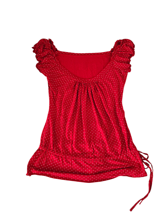 00s vintage coquette polka dots top