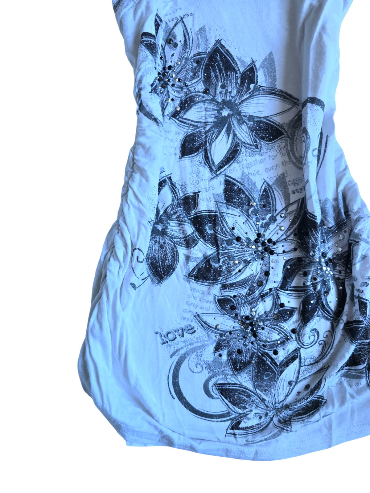 2000s vintage bro hoe rhinestone babydoll top