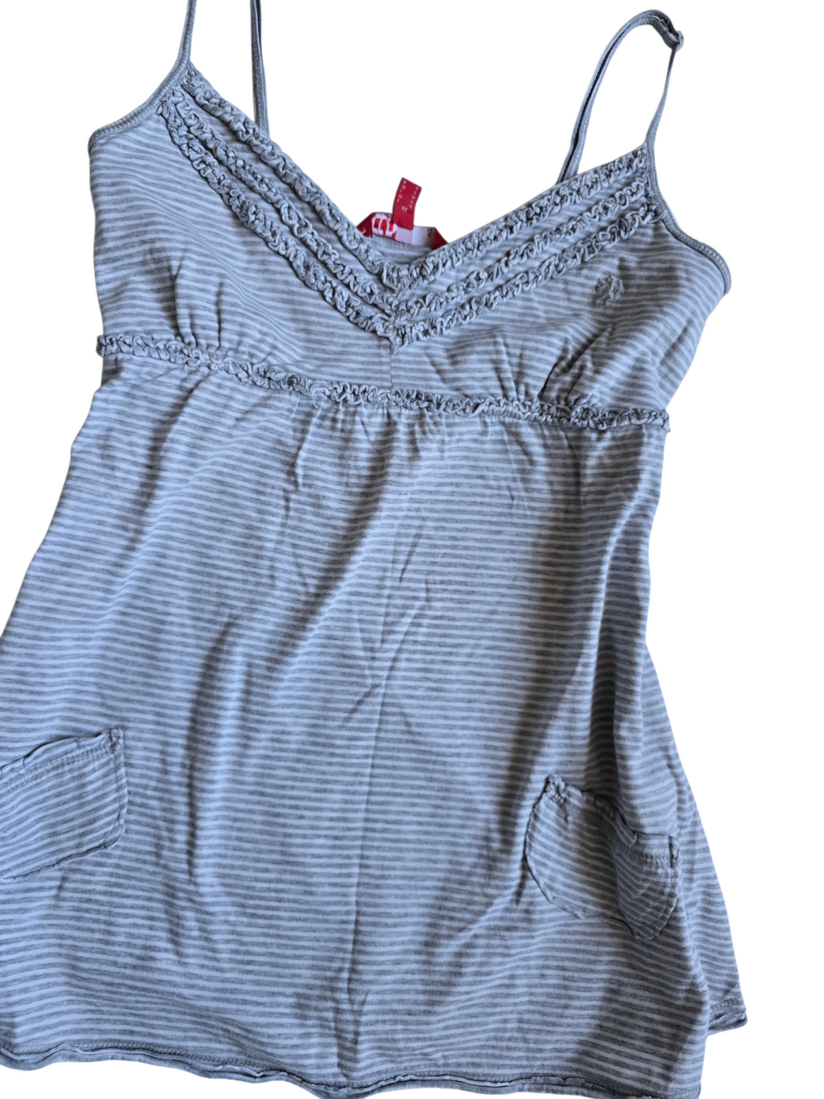 2000s vintage softgrunge babydoll striped top