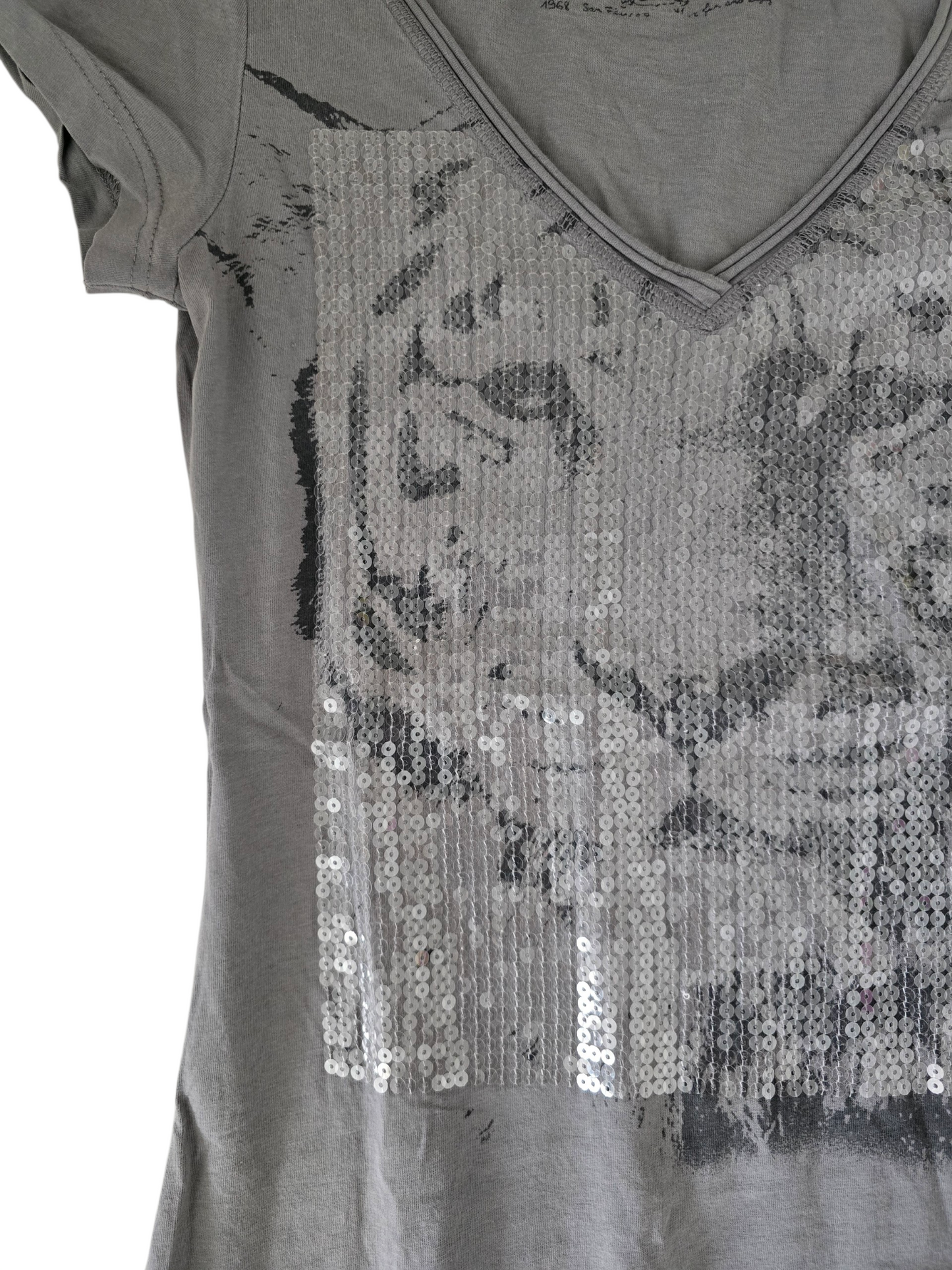 2000s vintage indie sleaze printed tiger sequined top - zimfriperie