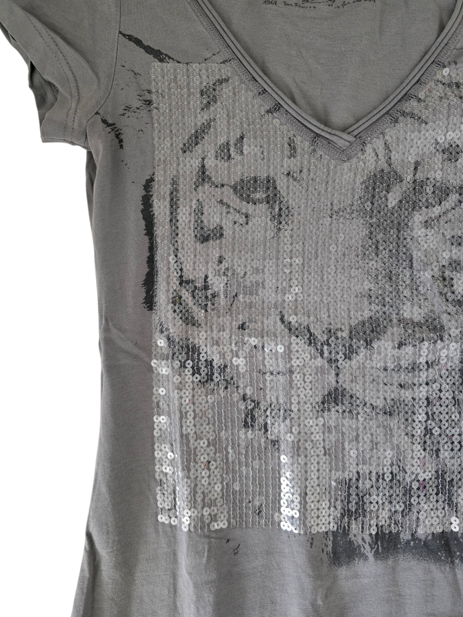 2000s vintage indie sleaze printed tiger sequined top - zimfriperie