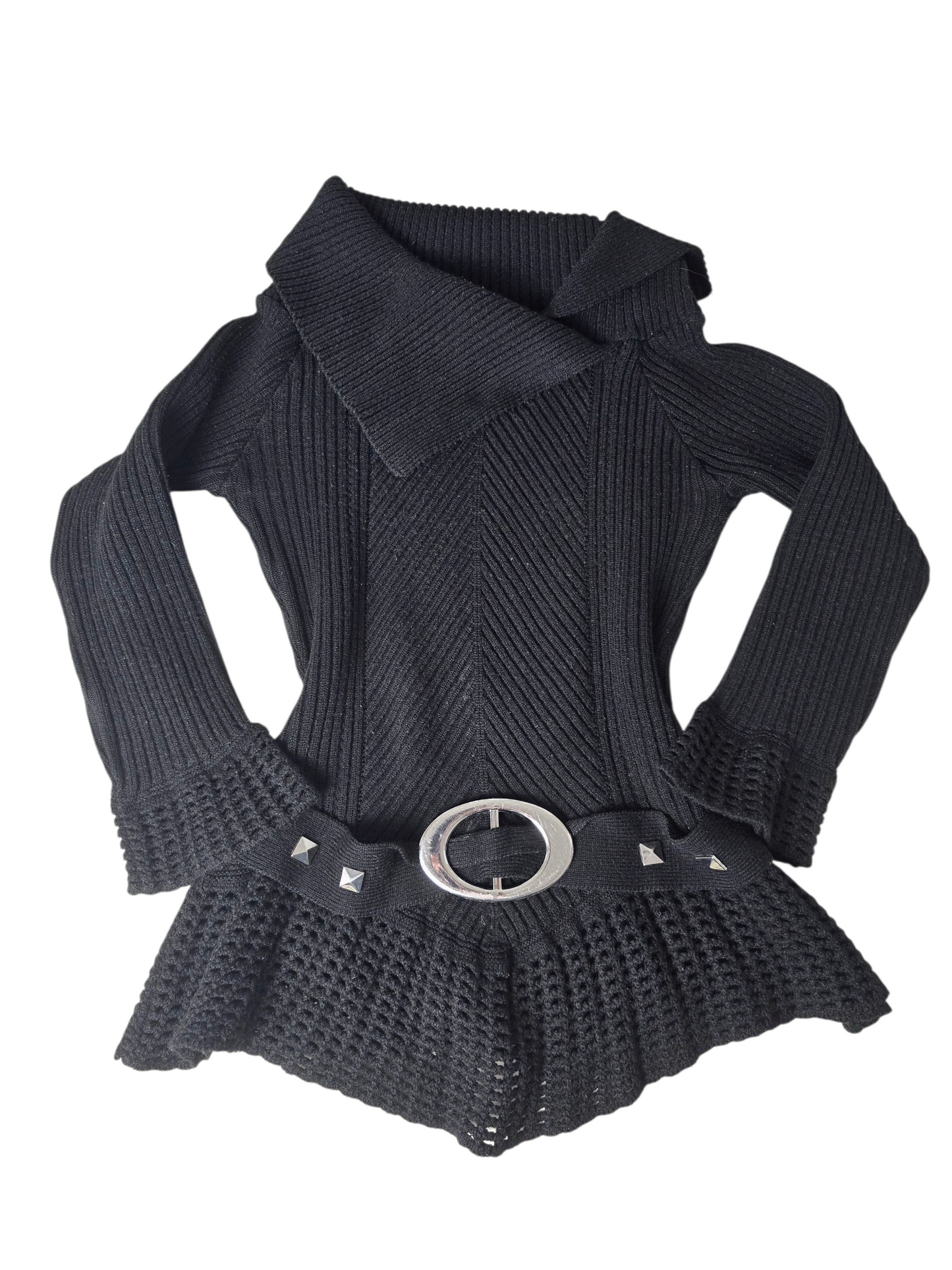 Y2k vintage dark coquette ribbed sweater