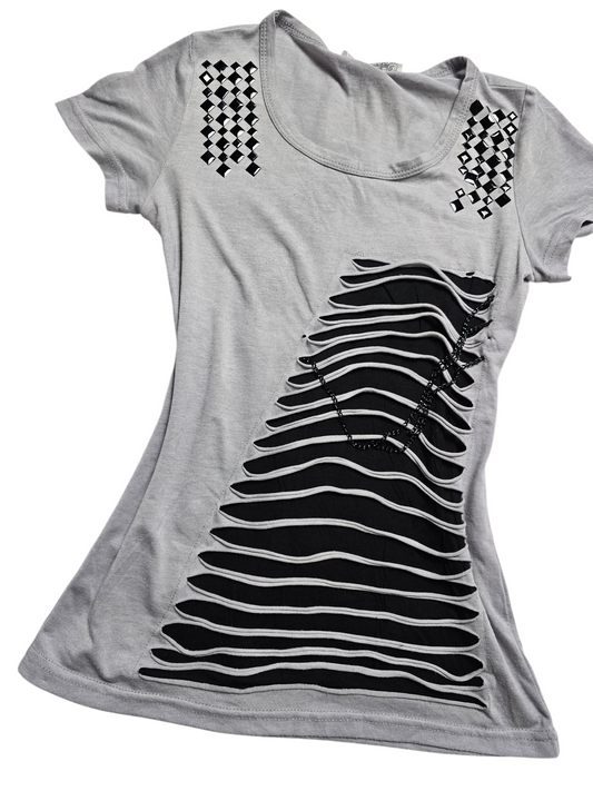 00s vintage distressed studded indie sleaze top