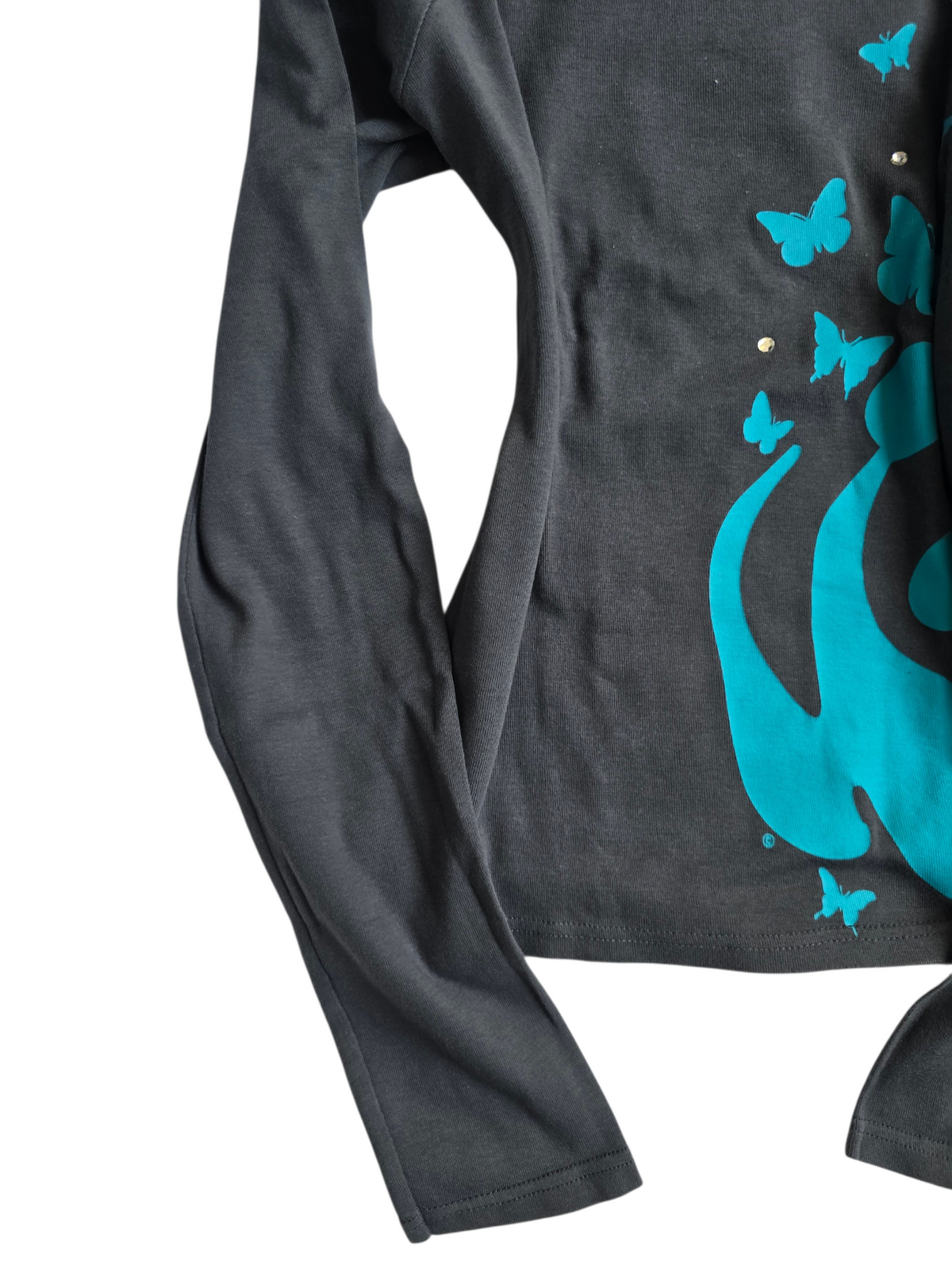 2000s vintage scene printed long sleeve top